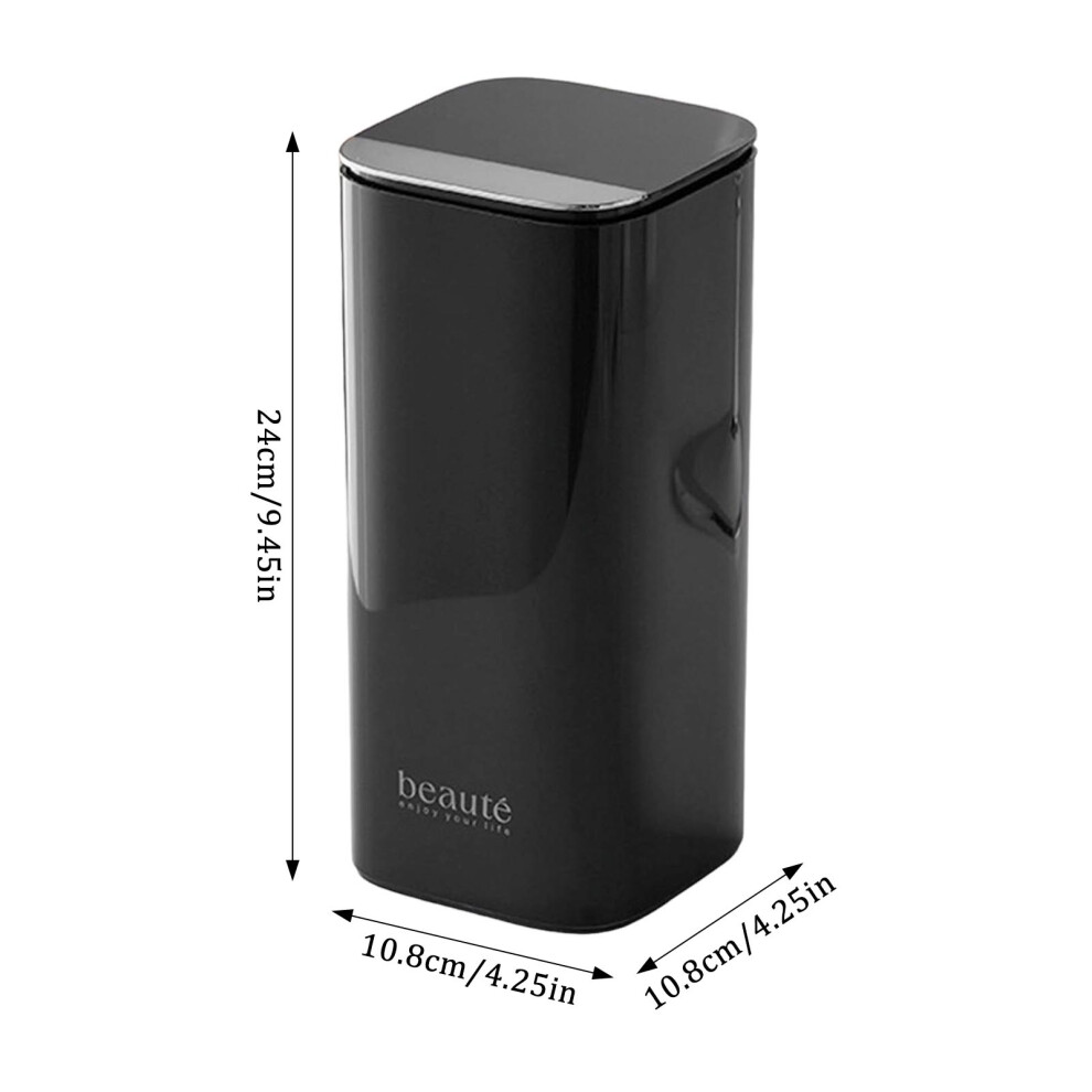Penghui-Toys (Black Silver) Makeup Brush Holder With Lid Innovative Design Eyebrow Pencil Holder Suitable For Vanity Desktop