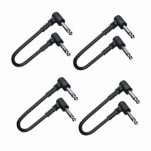 Cabos de patch para guitarra, conectores de instrumento em ângulo reto de 11,8 polegadas para pedais de efeitos e pedalboards.