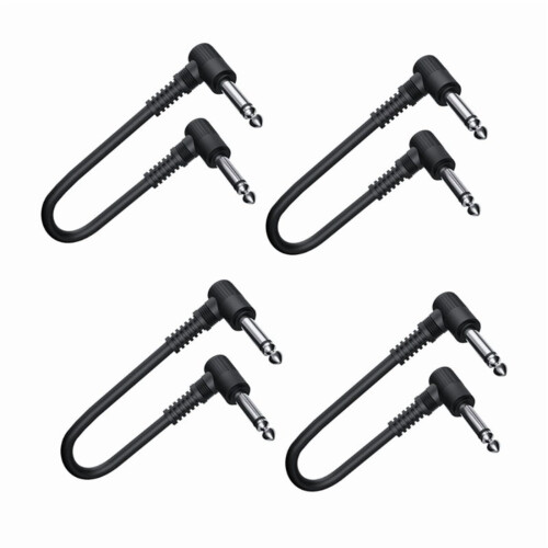 Cabos de patch para guitarra, conectores de instrumento em ângulo reto de 11,8 polegadas para pedais de efeitos e pedalboards.