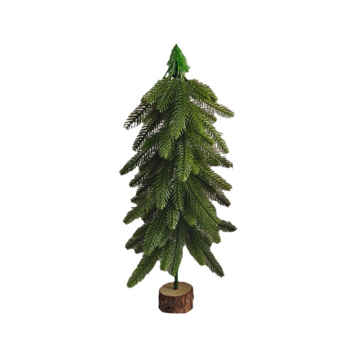 Mini green Christmas tree with stand 12 inches