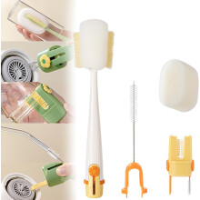 5-in-1 Flaschenreinigungsbürste, lange Mehrzweck-Reinigungsbürste, Strohhalmreinigungsbürste, geeignet für Babyflaschen, Gläser und Becher