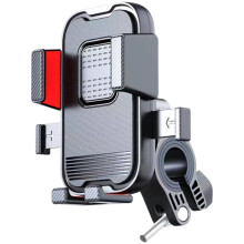 Supporto per telefono da moto, manubrio/retrovisore, supporto girevole per telefono, supporto antiurto per scooter e moto