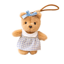 Llavero de peluche de osito adorable, colgante de juguete suave en miniatura para decorar bolsos, accesorio de regalo para parejas con clip de