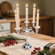Candelabro de estilo europeu com 5 braços, em metal, estilo contemporâneo, para jantares.