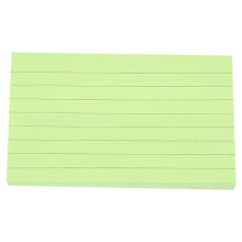 Fichas coloridas, pacote com 100 folhas, fichas pautadas para estudo e uso no escritório, resistentes, 4 cores (verde: 12,4 cm x 7,6 cm), cada cor