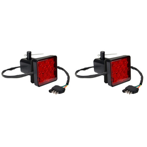 2x Luz de Freio Vermelha de 15 LEDs e 2 Polegadas para Engate de Reboque/Caminhão com Pino, 12V