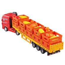 Längere Version Obsttransport-LKW Trägheitsanhänger Großes Spielzeugauto Stadt Großer LKW Simulationsmodell Gemüse-LKW