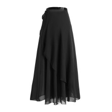 Elegante gonna a portafoglio trasparente da balletto con cintura regolabile in vita, abbigliamento da ballo per donna, gonne lunghe da ballo swing,