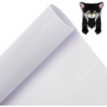 Fehér PVC szemháló, 39x11,8 hüvelyk, 0,2 mm vastag, vízálló és nyomtatható, 0,8 mm-es lyukakkal – szőrme ruhákhoz, cosplayhez,
