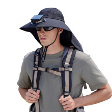 Cappello da uomo in paglia a secchiello – Cappello a tesa larga con protezione UPF50+ per la spiaggia, il giardinaggio e le attività all'aperto;