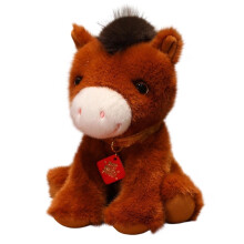 Bruine pluche pony knuffel, 16 cm zacht paardenfiguurtje, schattige pluche decoratie en cadeau – geschikt voor verzamelobjecten.