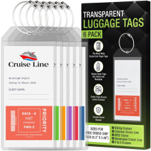 Transparente Gepäckanhänger für Kreuzfahrten (6er-Pack, breit 6,3" x 3,5")