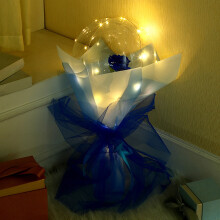 Buquê de rosas azuis em balão com LED, decoração natalina iluminada, decoração para festas, casamentos e Dia dos Namorados.