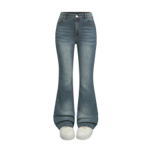 Girls Stretch Flare Jeans Elastic Waist Soft Fabric
