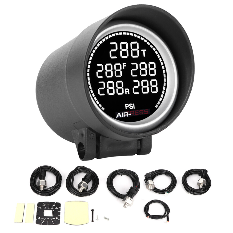 Turbo Boost Pressure Measurement Gauge, Digital Boost Gauge With Led Display Universal Psi Gauge High Accuracy Corrosion Resistant Smoke Tint Lens 9180479808190