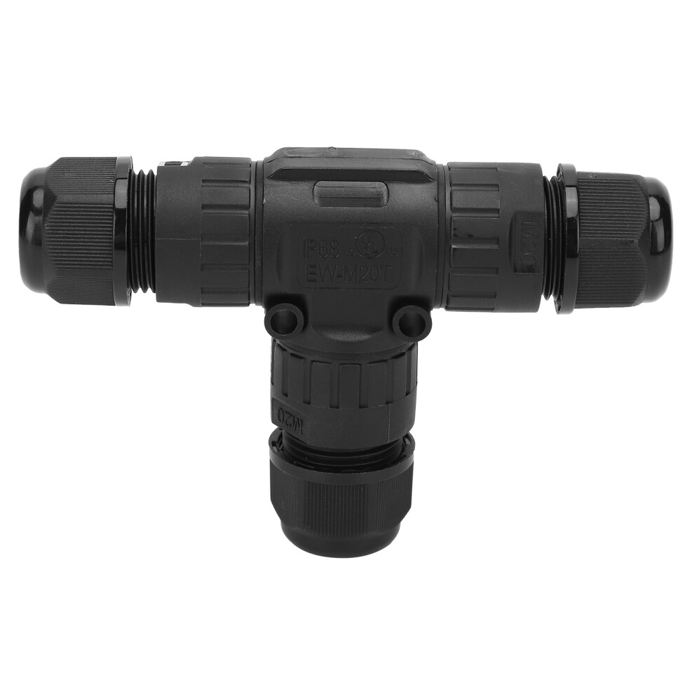 Outdoor Junction Box T-Shape3pin Connector Ip68waterproof Electrical Cable Connector Flame Retardant Material Cold And Heat Resistant Easy 9049227996582