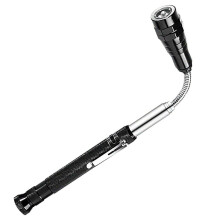 Shockproof Magnetic Pickup Tool with LED Flashlight, Telescoping Rare Earth Magnet Stick for Automotive Repairs Adjustable Length Waterproof for