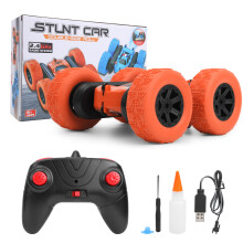 Voiture télécommandée pour enfants avec télécommande 2,4 GHz pour une conduite fluide, fonctions acrobatiques et jet d'eau, lumières LED,