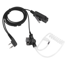 Hands-Free Communication Excellent Audio Quality Acoustic Tube Earpiece Surveillance Headset In-Line PTT Microphone Soft Silicone Earbud Universal