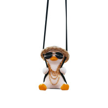 Rearview Mirror Decoration Cool Swinging Duck Car Hanging Ornament Funny Car Accessories Cute Design Non Toxic Material Visual Fatigue Relief And