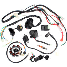 Komplettes Set mit Kabelbaum für Elektrostarter für 50-125 cm³ große Powersport-Fahrzeuge mit CDI-Magnetventil, Gleichrichter und wasserdichtem