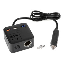 Inverter portatile per auto da 150 W, convertitore di tensione da CC a CA, elevata velocità di conversione, ventola di raffreddamento integrata,