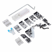 Quick and Easy to Attach Presser Feet Set for Sewing Machine Anti Rust Stainless Steel Snap On Installation Includes Quilting Foot Roller Foot