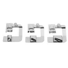 Jeu de pieds ourleurs à clipser avec 3 tailles, pied ourleur large pour machine à coudre, pied presseur réglable compatible avec Singer, Brother,