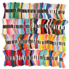 Multi-Purpose Embroidery Thread Collection, Fade Resistant Six Strand Cotton Floss in Rainbow Colors - Lustrous, Elastic Thread for Cross Stitch,