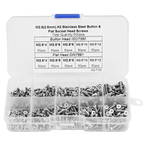 Flat Head Hex Socket Countersunk Stainless Steel Screws Corrosion Resistant Anti Rust Adjustable Fastening Multi Size Easy Storage Durable Wide