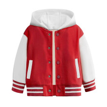Boys Girls Keep Warm Long Sleeved Color Block Baseball Hooded Coat Top Fall Winter Clothes