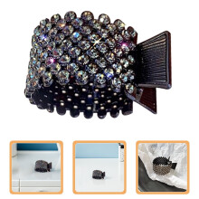 3 pinzas para el cabello de metal negro con cristales y brillantes diamantes de imitación para una sujeción firme.