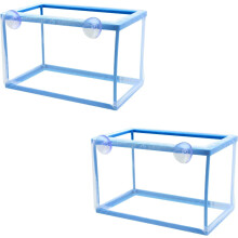 Fish Tank Breeder 2 pcs Large Mesh Net Fry Saver Aquarium Spawn Hatchery Isolation with Suction Cups