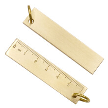 Dual Scale Engraved Ruler Hand Brushed Brass Straight Measuring Tool Vintage Design for Students and Professionals Non Magnetic Metal Ruler