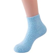 Chaussettes tubulaires unisexes d'hiver AWZXDE, couleurs bonbon, en velours corail, chaussettes chaudes et unies pour la maison, chaussettes d'hiver E