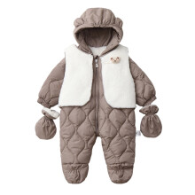Tute invernali imbottite per neonati, tute termiche isolanti con piedini, guanti e orecchie, con cappuccio, abbigliamento caldo per bambini da 0 a 24