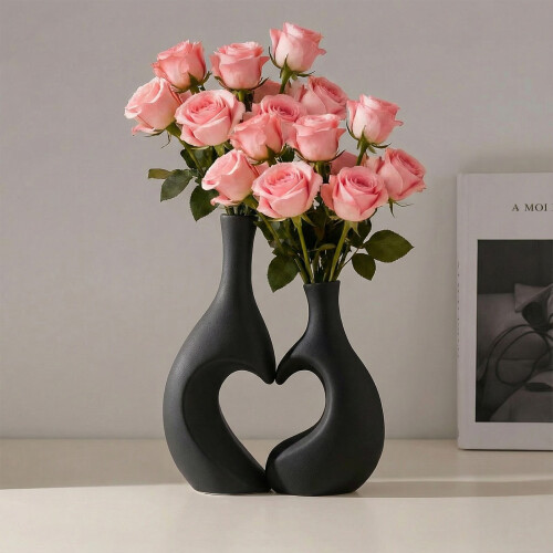 Kunststoffvase, herzförmig, 2er-Pack