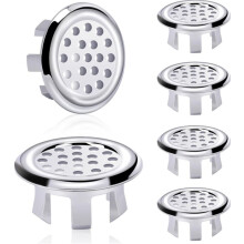 6-Pack Sink Overflow Rings – Plastic Mesh Drain Covers for Kitchen Basin, Compatible with Standard Sink Holes