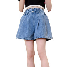 AWZXDE Girls Denim Shorts For Girls Summer 2026 Stretch Comfortable Casual Lightweight With Pockets Fashion Wear Light Blue,11-12 Years