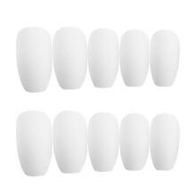 FRCOLOR White Plastic Fake Nails for Manicure Use Easy to Apply and DIY Unique Nail Art 24pcs