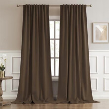 Blackout Curtains/Drapes 102 Inches Long, Light Blocking Privacy Draperies,52 inches by 102 inch,2 Panels,Brown