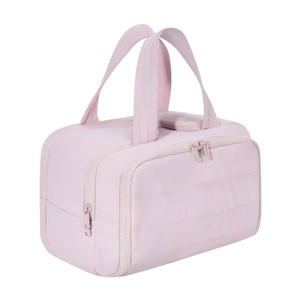 Pink Elouva Toiletry Bag, Spacious Wide-Open Travel Cosmetic Bag With Hygienic Wet/Dry Separation & Bottle Design(One Size,)