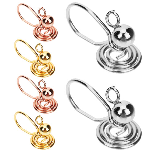 6 pièces boucles d'oreilles perçage, créoles clips 2