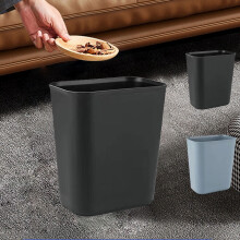 Kitchen Trash Can, Step-On Garbage Can with Lid, Tall Kitchen & Bathroom Trash Can, Small Office Waste Bin, Black -