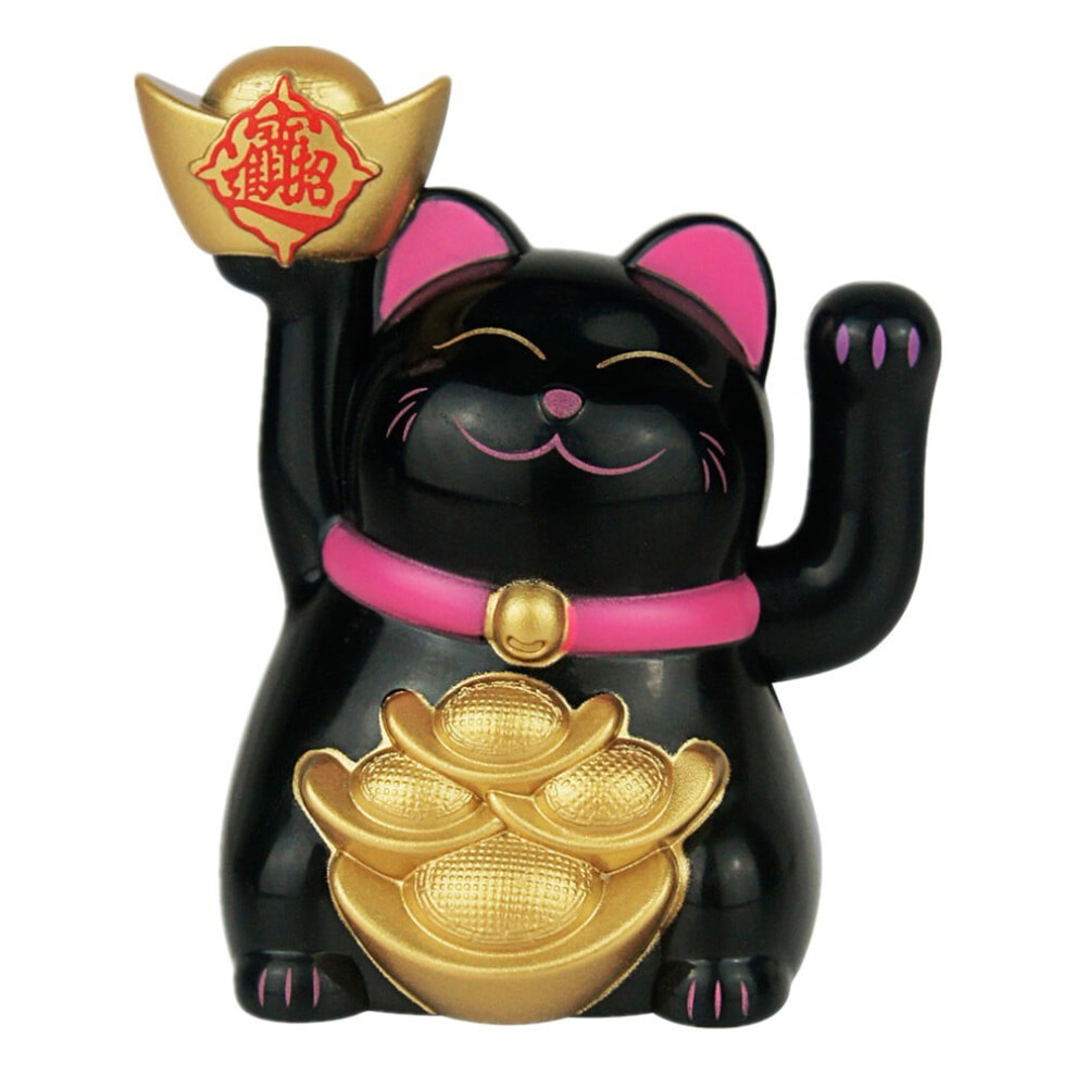 2 Inch Solar Automatic Waving Lucky Cat Car Cashier Ornament Shop Feng Shui Cat 9399596188355