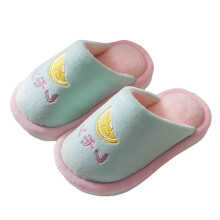 Pantuflas para niñas AWZXDE con estampado de frutas para otoño/invierno 2026 – Calzado cálido y cómodo para interiores, azul claro, talla 7-8