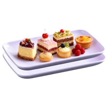 9.6in Rectangular Serving Plates Set of 2 – Oven-Safe Salad & Sushi Platters, Purple