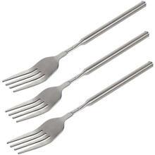 Extendable Fork 8.7–25.4", Stainless Steel Telescopic BBQ & Dessert Fork (3 Pcs), compatible with standard grills