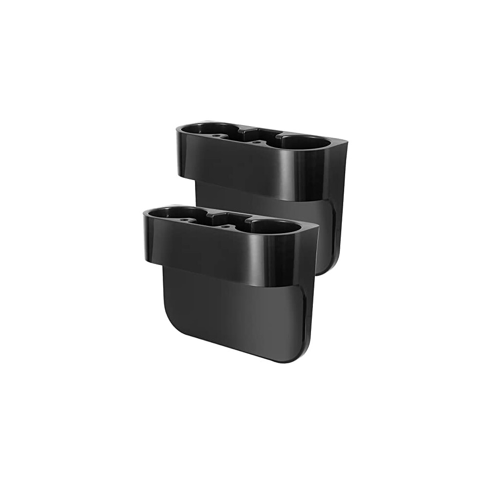2Pcs Cup Holder Portable Multifunction Vehicle Seat Cup Cell Phone Drinks Holder Box Car Interior Organizer (Black) Black 9399596190877