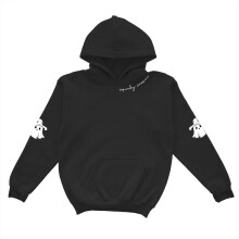 AWZXDE Kids Halloween Print Long Sleeve Pullover Hoodie Loose Fit Casual Fall Winter Sweatshirt Hoodies For Girls Black,13-14 Years